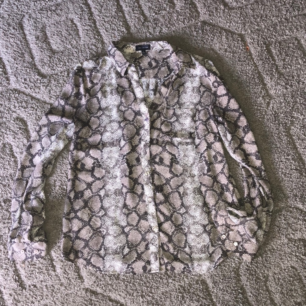 The Limited Ashton Blouse, Snakeskin Print, M